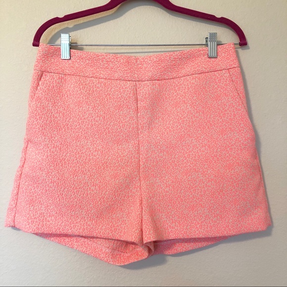 Express Pants - Express Nude and Neon Leopard Print Dress Shorts